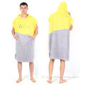 Microfiber Cotton Beach Surf Poncho Toalha trocando